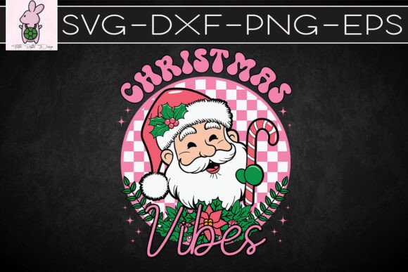 Christmas Vibes Pink Santa SVG