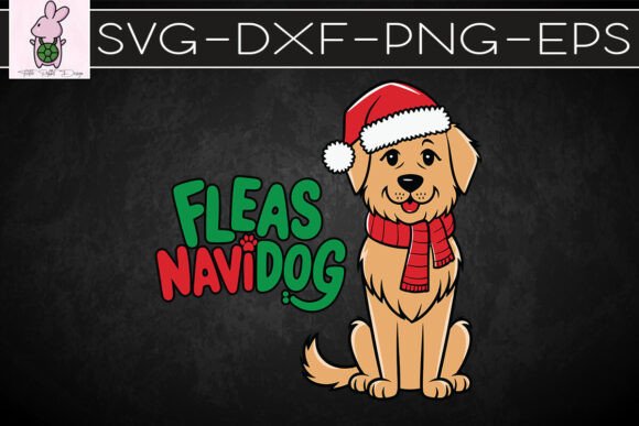 Golden Retriever Funny Fleas Navidog SVG