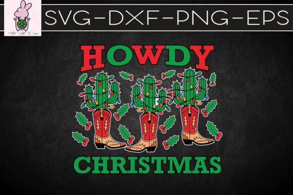 Howdy Christmas Western Cactus SVG