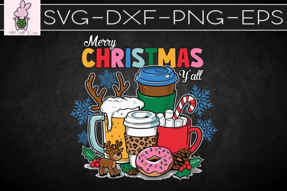 Merry Christmas Y all Happy Coffee SVG