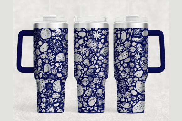 Pebble Flower 40oz Laser Tumbler Wrap SV