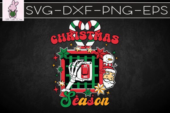 Retro Xmas Skeleton SVG
