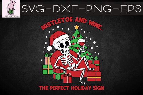 Skeleton Mistletoe Embroidery Design