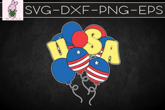 USA Balloon Flag Memorial Day SVG