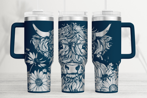 Whimsical Highland Cow Laser Wrap SVG